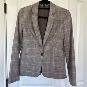 Express grey plaid blazer